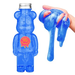 핑거스푼 스퀴시슬라임 물젤리 액괴 액체괴물 바스슬라임 촉감 장난감 목욕놀이 대용량, 블루