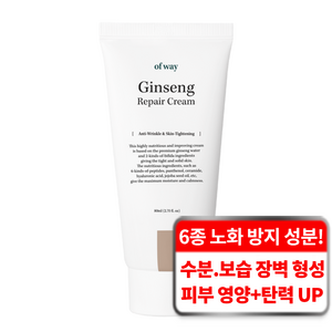 오브웨이 6종 안티에이징 필수 성분 유기농 저자극 홍삼 리페어 크림, 1개, 80ml