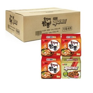 농심 오징어짬뽕 5p x 3 + 짜파게티 5p, 1박스