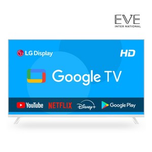 이브이 32인치 81cm HD 스마트 구글TV 화이트 LG패널 에너지효율 1등급, 고객직접설치, 스탠드형, 32인치 HD 구글TV 화이트