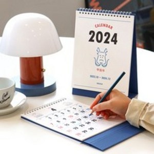 인디고 2024 루나 옛날 탁상 달력, 화이트, 1개
