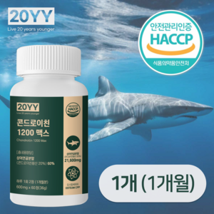 [런칭 특가] 20YY 콘드로이친 1200 맥스 HACCP 인증 보스웰리아 우슬 저분자콜라겐 함유 부모님 선물, 1개, 60정