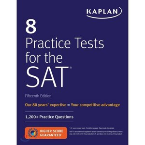 (영문도서) 8 Pactice Tests fo the SAT: 1 200+ SAT Pactice Questions Papeback, Kaplan Publishing