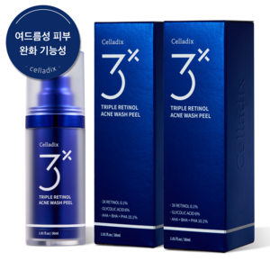 셀라딕스 트리플 트리플 레티놀 아크네 워시 필 모공 아크네스균 항균, 2개, 30ml