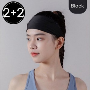 머슬렛 헤어밴드 요가 헤드밴드 헬스 크로스오버 스포츠, 블랙2+2, 1개