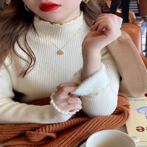 우지어스 융털 기모 프릴 목폴라