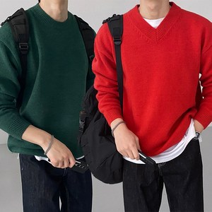 브이넥/라운드넥 고퀄리티 울 앙고라 오버핏 니트