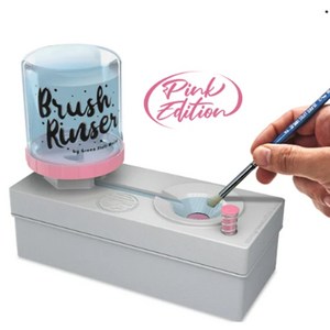 GSW 브러쉬 린서 수체화 자동 물통 Brush Rinser 붓 세척기, 핑크