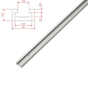 알루미늄 합금 T-트랙 슬롯 마이터 트랙 지그 바 슬라이더 테이블 톱 라우터 T-슬롯 목공 도구 DIY 300-1000mm, 19Type Tack Silve - 1000mm
