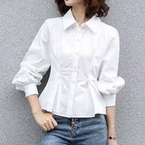 데일로엔 여성 프릴 셔츠 퍼프 카라 블라우스
