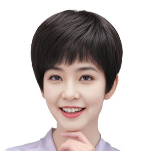 GBKING 100% 인모 수제 중년여성 전체가발 엄마통가발 웨이브 가발 항암가발, C1, 1개