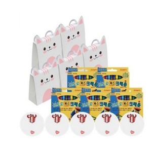 킨더맘 어린이집 생일선물 크레용 12색 5p 세트, 핑크,12색, 1세트