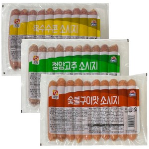 사조오양 숯불구이맛소시지1개+옥수수콘1개+청양고추1개, 3개, 1kg