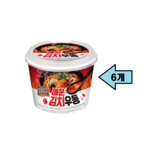 한일 매운 김치우동, 6개, 194.5g