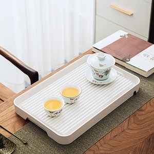 티트레이 차트레이 받침대 다기 다도 대다무 차판, 화이트, 1개