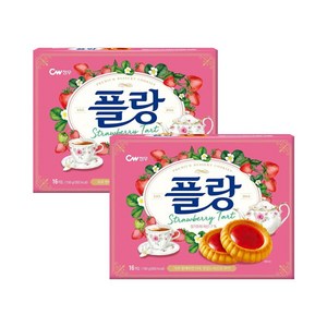 [청우식품] CW 청우 플랑 딸기 타르트 16개입 x 2통 / 쿠키, 160g, 2개