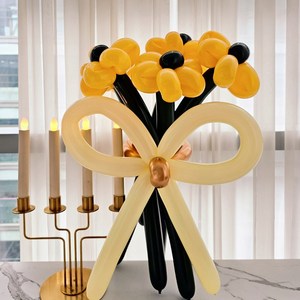 풍선꽃다발 완제품 꽃풍선 프로포즈 웨딩촬영 생일소품 7송이, 1개, 옐로우블랙데이지7송이