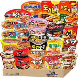 [블루존] 컵라면 용기 20종 (불닭+까르보불닭+신+진+짜파+팔도비빔+새우탕+사리곰탕+김치+튀김+스낵+열+김치사발+육사발+도시락+김치도시락+참깨+오짬뽕+미니왕뚜껑+삼양)