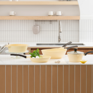 쿡핏 매직백금 인덕션 후라이팬 냄비세트 4종 24팬+30웍+18편수+24양수, 옐로우