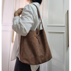 르세라 리본 스웨이드 숄더백 여성 스웨이드 에코백