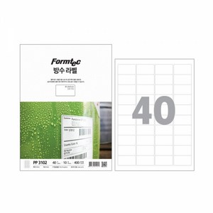 [폼텍]방수라벨 40칸(PP-310210매), 단품