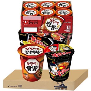 블루존 오징어짬뽕 소컵라면 67g (6입)+불닭볶음면 소컵라면 70g (6입)
