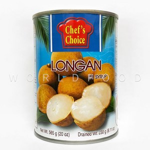 태국 쉐프초이스 롱간 (용안) 인시럽 LONGAN 과일 통조림 565g, 1개