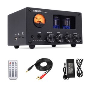 트렌디한 진공관앰프 블루투스 오디오 인터 파워앰프, 본체+리모컨+RCA케이블+24V어탭터