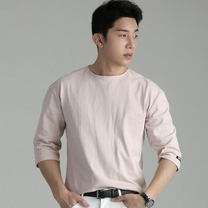 업클라스 남성용 비비드 립넥 7부 티셔츠 b203