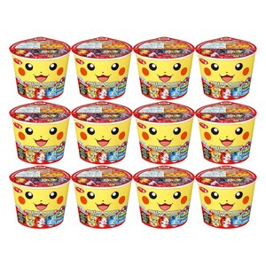 sanyofoods 삿뽀로이치방 포켓몬 피카츄 컵라면 시푸드맛 간장맛 2종 택 1 37g x [12개 묶음], 12개