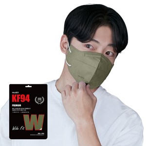 와이드핏 새부리형 KF94 100매 대형 메디케이알 컬러 황사 마스크, 대형 샤인카키(100매), 5개, 5개, 그린