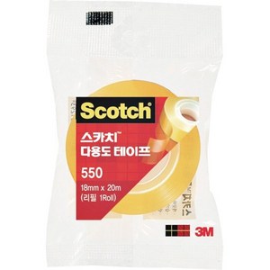 3M 스카치 테이프 550 리필 18mm x 20M, 1개