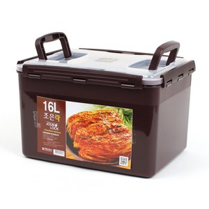 조은락 코코아 밀폐용기 16L (초코) 대용량 김치통 반찬통, 1개