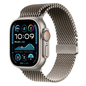 Apple 정품 2024 애플워치 Ulta 2 티타늄 밀레니즈 루프, 49mm, GPS+Cellula, 내추럴 / 내추럴, Medium