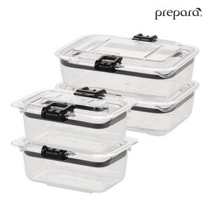 [프리파라] 트라이탄 스마트 래치락 밀폐용기 2호(250ml) 2개 + 3호(700ml) 2개