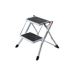 로다홈 접이식 공구함 사다리, 2단 일반형(화이트), 1개