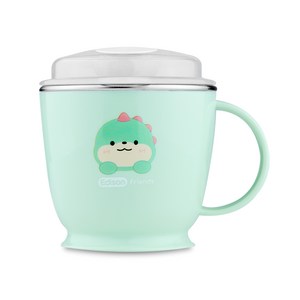 에디슨 프렌즈 흘림방지 스텐 한손 빨대컵 180ml, 공룡, 1개