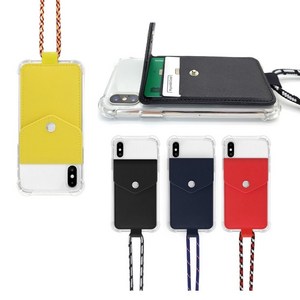 넥스트랩 카메라핸드스트랩 카메라 손목 끈 줄 갤럭시A40 A405 투명방탄 가죽 카드 목걸이, 투명방탄+네이비