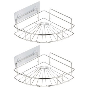 아늑한 2단 코너형 스테인레스 욕실선반 수납 선반, 2개, 실버계열