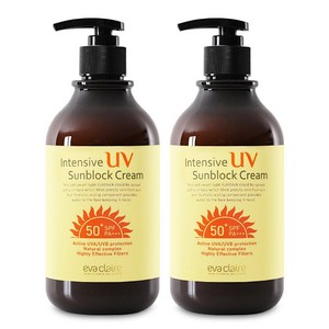 에바끌레르 인텐시브 UV 선블럭 크림 SPF50+ PA+++ 대용량 선크림 썬크림 골프장, 2개, 500ml