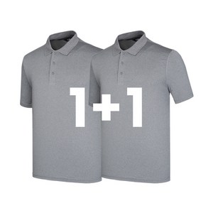 1+1 기능성 쿨 냉감 스판 카치온 무지 카라 반팔 티셔츠 2장