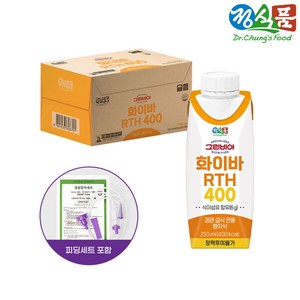 [정식품]그린비아 화이바RTH400 경관 급식 전용 환자식 식이섬유 250mlx18팩, 18개, 250ml