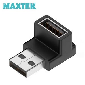 맥스텍 MT463 USB3.2 M/F 연장젠더 하향 90도꺽임10Gbps, 1개