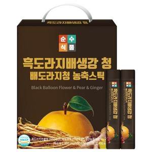 순수식품 흑도라지 배 생강 청 스틱, 10ml, 100개