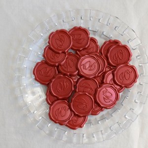 엘블랑꼬 자체체작 실링 스티커 30매 씰링 다꾸 청첩장 포장, W, 레드