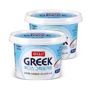 후디스 그릭요거트 플레인 450g, 2개