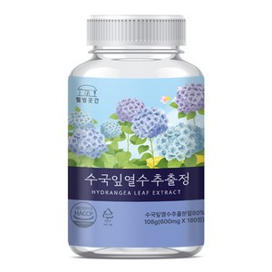 수국잎 열수 추출물 180정 6개월분 국내산 수국 하이드란제놀 정, 1개