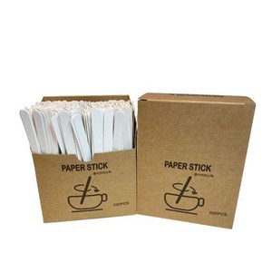 친환경 종이 커피 스틱 막대 일회용 머들러 십스틱 13cm 1박스(500개), 1개