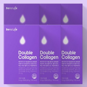 베라라이프 더블콜라겐 300달톤 저분자 피쉬콜라겐 펩타이드 먹는 어린 엘라스틴 히알루론산 3.5g X 180포, 105g, 6개