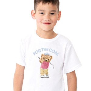 아동 반팔티 [화이트] 남자 여자 곰돌이 기능성 티셔츠
